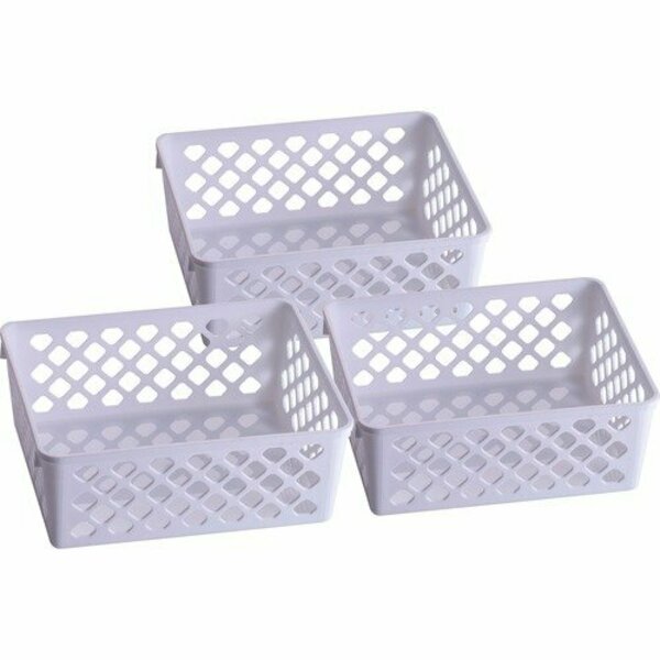 Officemate Supply Basket, Medium, 6-1/10inWx5inDx2-2/5inH, White, 3PK OIC26205